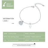 Shell and Pearl Link Chain Bracelets for Women 925 Sterling Silver Bracelets with Charms Anniversary Gifts