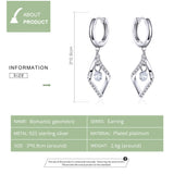 925 Sterling Silver Jewelry Dangle Earrings for Women Elegant Wedding Statement Jewelry