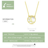 Sunshine Necklace Gold Color Sun Natural Shell Short Necklace for Women 925 Sterling Silver Korean Fashion Jewelry