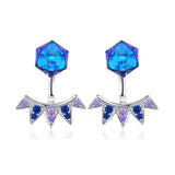 Blue Square Geometric Exquisite Stud Earrings
