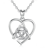 Triquetra Heart Charm Pendant Celtics Knot necklace
