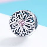 S925 Sterling Silver Zirconia Flower Charms