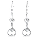Celtic Knot Swirly Double Open Hearts Pendant Earrings Jewelry Design