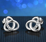 S925 Sterling Silver Personality Korean Version Of The Micro-Inlaid Clover Earrings Jewelry Cross-Border Exclusive