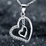 Chain Linked Double Heart Pendant Women Favorite Design Pendant