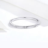 S925 Sterling Silver Stackable Ring White Gold Plated Cubic Zirconia Ring