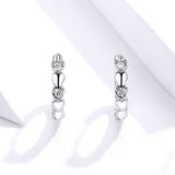 Genuine 925 Sterling Silver Minimalist Heart Hoop Earrings for Women Wedding Statement Jewelry New Mode