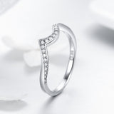 S925 Sterling Silver Heart Point Ring White Gold Plated cubic zirconia ring
