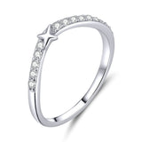 925 Sterling Shining Silver Exquisite Transparent Star Rings Fashion Jewelry For Women