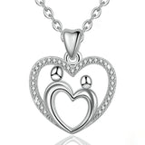 Mother & Child Love Heart Pendants Necklaces