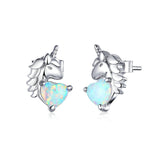 Dream Pony S925 Sterling Silver Earrings Opal Female Personality Silver Earrings