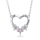 romantic Heart chain Pink Stone necklace