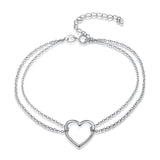 Double Layer Chain Heart Bracelet Adjustable Chain Fashion Bracelet