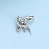 S925 Sterling Silver Fashion New Animal Puppy Zircon Jewelry Charms