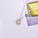 Dancing Stone Chain Necklace Accent Circle Cute Pendant Necklace Jewelry