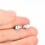 Luck Tiny Lovely Baby Elephant Stud Earrings Wholesaler Silver Jewelry