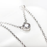 Two Chain Connection Pendant Necklace For Women Fashion Cubic Zirconia Jewelry