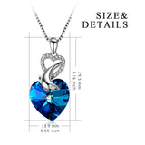 925 Sterling Silver Gemstone Necklace Heart Dolphin Necklace
