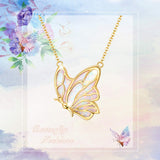 S925 Sterling Silver Created Opal Butterfly Jewelry for Women Teens Birthday Gifts