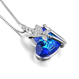 Box Chain Crystal Blue Necklace 18 inch Design Wholesale Necklace