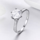 S925 Sterling Silver Timeless Elegant Ring White Gold Plated Zircon Ring