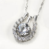 Crystal Cubic Zirconia Micro Pave Silver Pendant Anniversary Jewelry