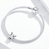 925 Sterling Silver Cute Rabbit Animal Charm Fit DIY Bracelet Precious Jewelry For Women