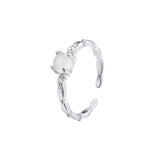 Frosty 925 Sterling Silver Ring Simple And Delicate Set With Zircon Ring Agate