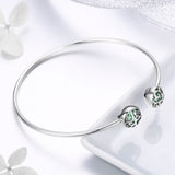 925 Sterling Silver Zirconia Glass Tree of Life Bracelet / Bangle