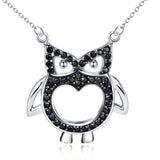 Animal Jewelry Owl Shape Black Gemstone For Wholesale 925 Sterling Silver