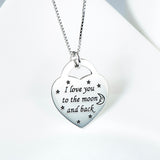 I Love You ToThe Moon And  Back Necklace Fashion Customed 925 Sterling Silver Necklace For Woman