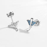 Petite and Lovely Crystal Zircon Animal Stud Earrings S925 Sterling Silver Earrings