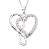 Mother's Day Gift Crystal Heart Pendant Necklace Luxury Mom Heart Drop Necklace