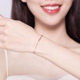 S925 sterling silver rose gold plated  simple bracelet