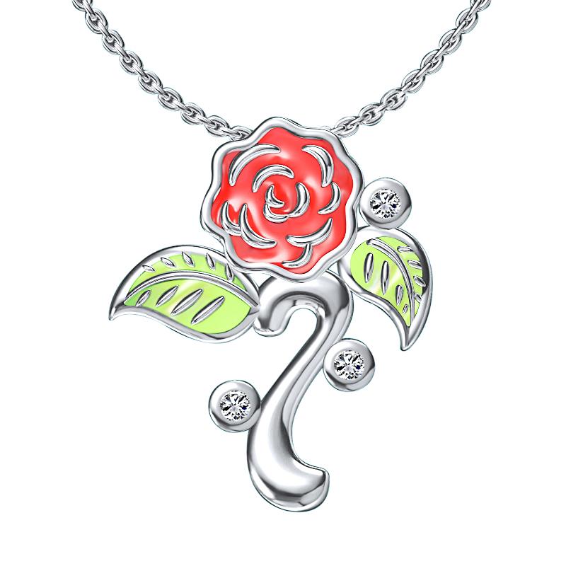 Luvien - Silver rose thorn necklace in solid sterling silver