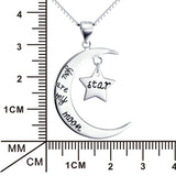 Moon And Star Shaped Necklace Wholesale 925 Sterling Silver Jewelry For Woman Gift Annversary