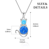 Latest Design Necklace with Opal Cat Shape Cubic Zirconia Pendant Jewellery