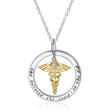 925 Sterling Silver Nurse Themed Pendant Necklace Mother Day Jewelry Gifts for Women Nurse Doctor Student