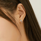 Opal Jewelry genuine 925 Sterling Silver Fish Bone Stud Earrings for Girl Kids Silver 925 Jewelry Gifts