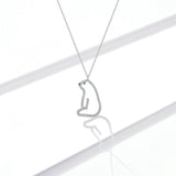 925 Sterling Silver Lovely Polar Bear Pendant Necklace Fashion Jewelry For Gift