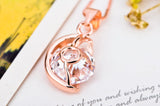 Rose Gold Plating Fashion Creative Cubic Zirconia Necklace 925 Sterling Silver Valentine'S Day Gift