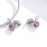 925 Sterling Silver beautiful Open Heart Charm For Bracelet  Fashion Jewelry For Women