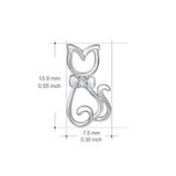 Cat design earrings sterling silver earrings 925 with CZ from factory