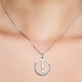 Pray For Paris Eiffel Tower Necklace Wholesale 925 Sterling Silver Necklace