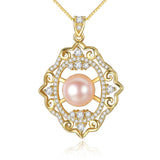 S925 sterling silver pearl cubic zircon flower pendant folk-custom classic boutique jewelry accessories
