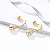Dangle Drop Earrings With Water Drop Shape Gemstone Earrings Silver