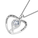 Loving Heart Necklace Always My Daughter Forever My Friend Engraved Necklace