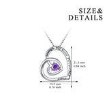 Always My Sister Forever My Friends Engraved Necklace Heart Purple Zirconia Necklace