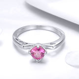 S925 sterling silver unique ring White Gold Plated cubic zirconia ring