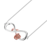Rose Flower Necklace Number Eight Infinite Lover Girlfriend Necklace
